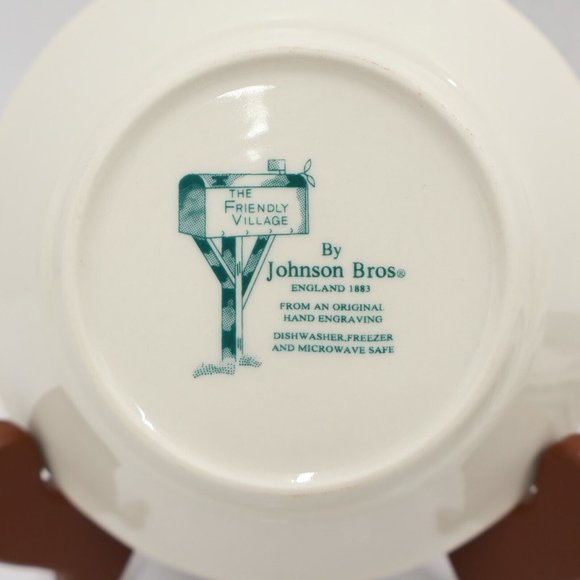 Ironstone Transferware Dessert Bowls Set of 4 The Friendly Village Johnson Bros - Picture 3 of 8